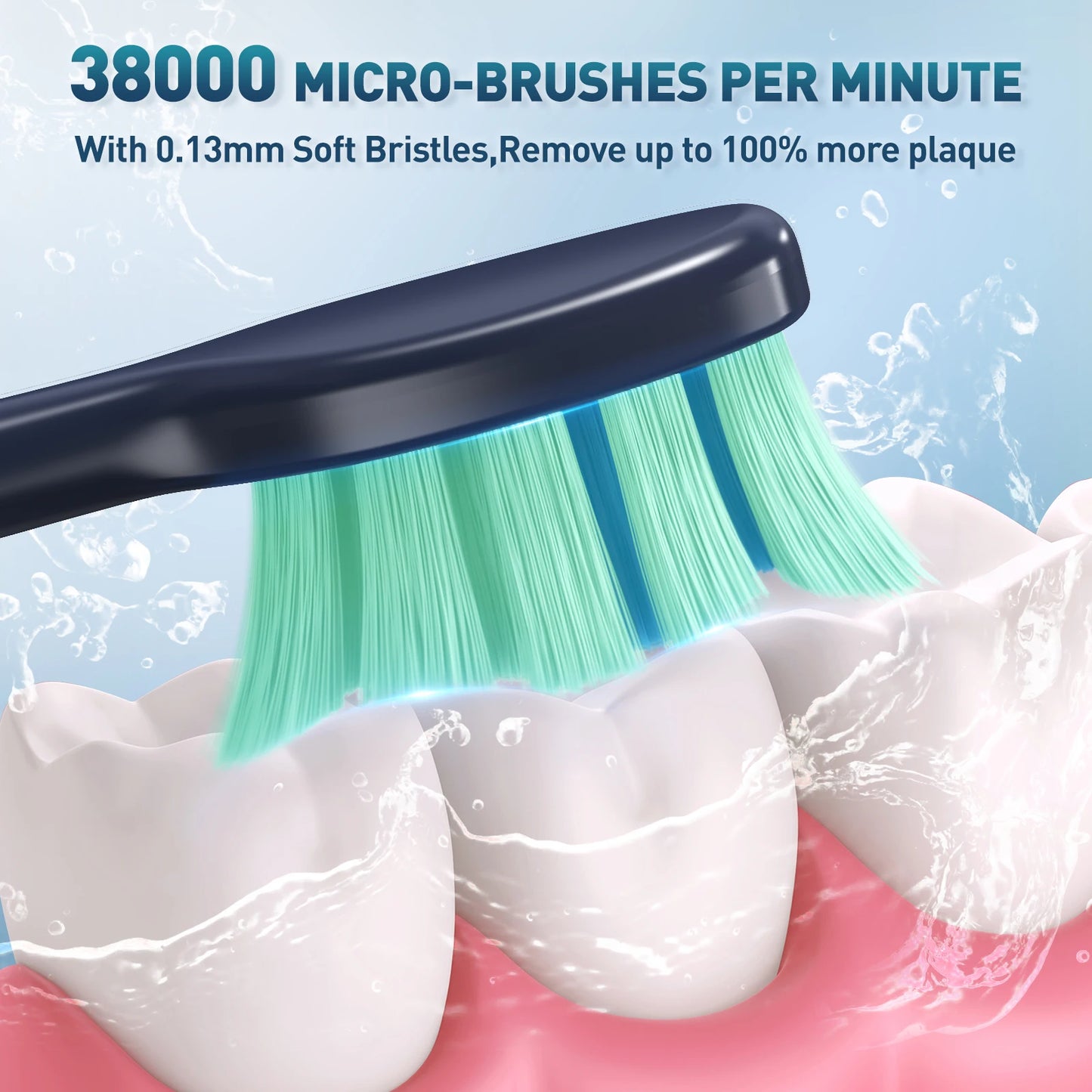 Sejoy JS10-1 Electric Sonic Toothbrush with 10 pcs Replacement Heads Rechargeable Waterproof Electronic Tooth Brushes